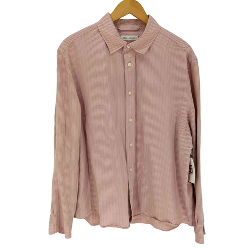 ザラ ZARA レーヨンポリ オーバーサイズシャツ メンズ import:L