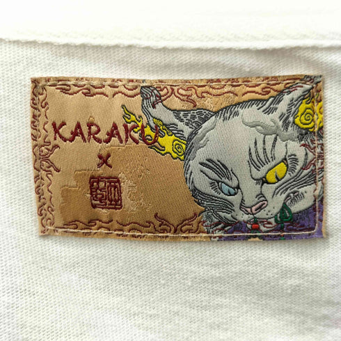 KARAKU しっぽを噛む虎列 クルーネック 半袖Tシャツ レディース JPN:S