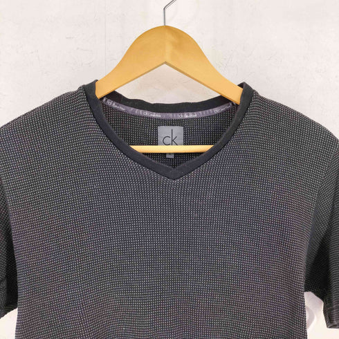 カルバンクライン CALVIN KLEIN コットン Vネック 半袖 Tシャツ Y2K レディース XL