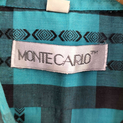 モンテカルロ MONTE CARLO 韓国製 ポリコットン レギュラーカラー チェック 長袖 シャツ メンズ L