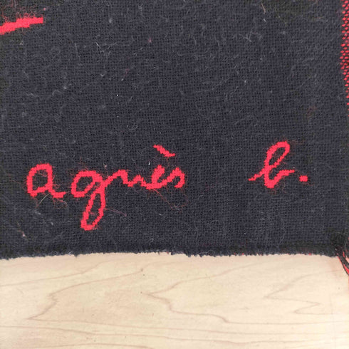 アニエスベー agnes b. フリンジ ロゴマフラー レディース