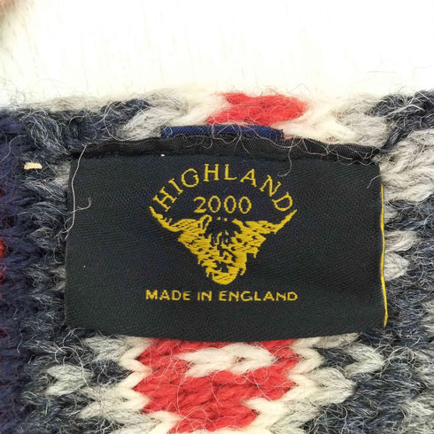 HIGHLAND 2000 英国製 総柄 フリンジ マフラー レディース
