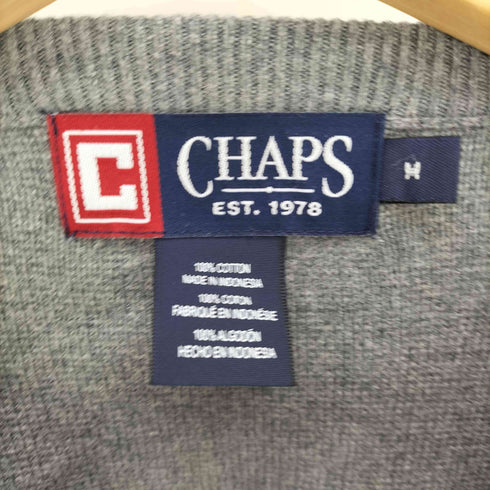 チャップス CHAPS ロゴ刺繍 Vネック コットンニット ベスト メンズ import:M