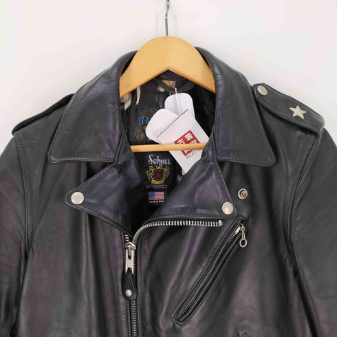 ショット Schott ホースレザー 裏地ヌード柄 ワンスターダブルライダースジャケット メンズ US:38