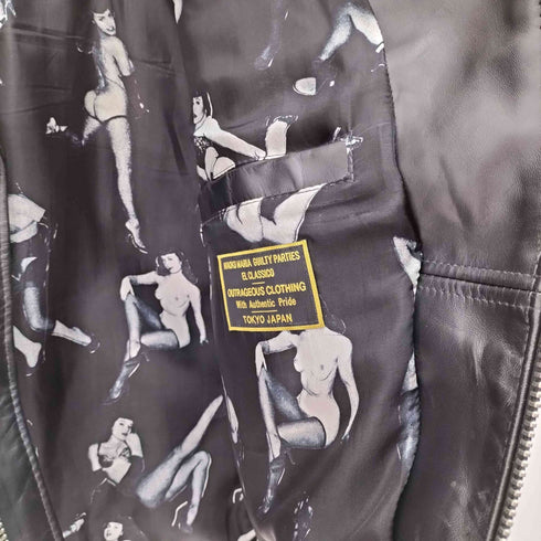 ショット Schott ホースレザー 裏地ヌード柄 ワンスターダブルライダースジャケット メンズ US:38