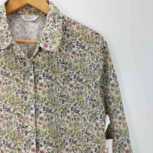Savoir 花柄 フラワー ボタニカル ブラウス シャツ レディース JPN:L