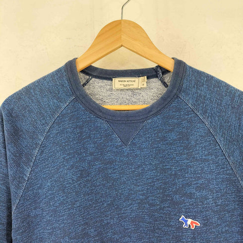メゾンキツネ MAISON KITSUNE コットン100 前V ロゴワッペン ラグランスリーブ 半袖 スウェット メンズ M