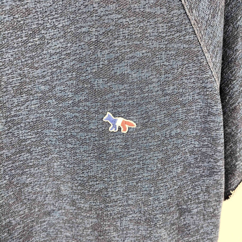 メゾンキツネ MAISON KITSUNE コットン100 前V ロゴワッペン ラグランスリーブ 半袖 スウェット メンズ M