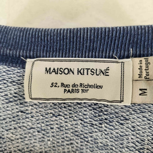 メゾンキツネ MAISON KITSUNE コットン100 前V ロゴワッペン ラグランスリーブ 半袖 スウェット メンズ M