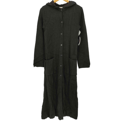 アニエスベー agnes b. PARIS 90s フランス製 ウール フーデット ロングニットコート レディース 1
