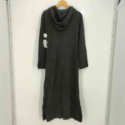 アニエスベー agnes b. PARIS 90s フランス製 ウール フーデット ロングニットコート レディース 1
