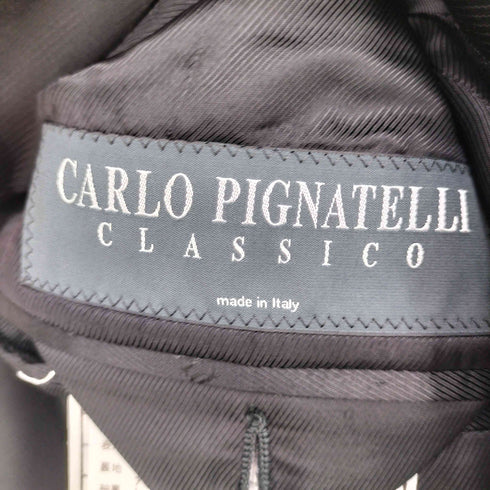 CARLO PIGNATELLI カルロピニャテッリ イタリア製 レーヨンウール 光沢 テーラードジャケットパンツ セットアップ メンズ 48