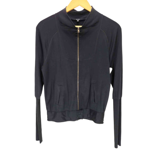 グッチ GUCCI シルク インターロッキング ロゴ リブスリーブ ジャージ ジャケット レディース import:M