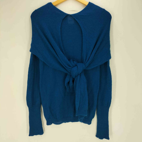 ビーシービージーマックスアズリア BCBG MAXAZRIA ナイロン混 アルパカ リボン ケープ ニット レディース import:S