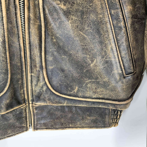 シェビニオン CHEVIGNON GENUINE LEATHER 本革 レザージャケット メンズ M