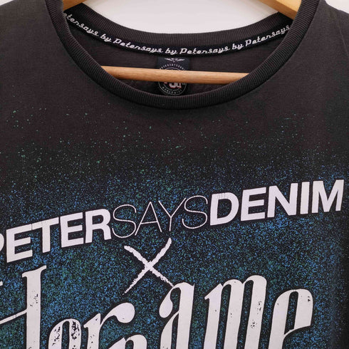 PETERSAYSDENIM 両面プリント スカル クルーネックTシャツ メンズ