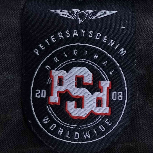 PETERSAYSDENIM 両面プリント スカル クルーネックTシャツ メンズ
