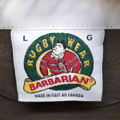 バーバリアン BARBARIAN カナダ製 ボーダー ラガーシャツ メンズ import:L