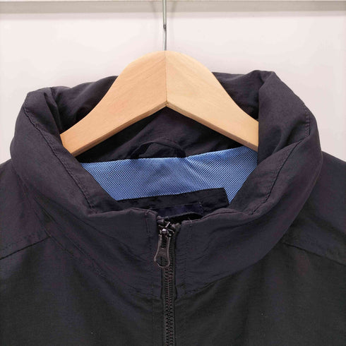 ランズエンド LANDS END 裏地 メッシュ パッカブル フード 企業ロゴ ナイロン シェル ブルゾン ジャケット ブラック 裾ドローコード メンズ import:L