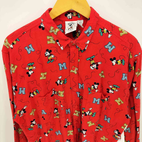90s 総柄 キャラクター 長袖 シャツ メンズ import:L