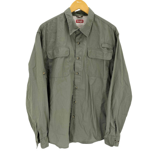 ラングラー Wrangler コットンポリ フラップポケット 長袖シャツ メンズ XL
