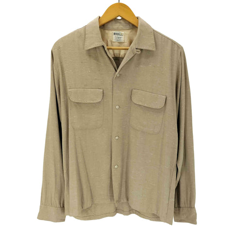Golden Crown by Oxford 50-60S ネップ カスリ 開襟 オープンカラー ボックス レーヨン シャツ vintage ヴィンテージ メンズ import:M