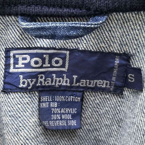 ポロバイラルフローレン Polo by RALPH LAUREN 90S Denim Harrington jacket ポニー無し ヘビーオンス デニム ハリントン ジャケット スウィングトップ ブルゾン メンズ import:S