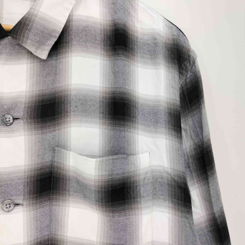 FRONT 11201 Open Collar Shirt/ Classic Ombre Check Rayon Gabardine オンブレチェック オープンカラーシャツ メンズ JPN:L