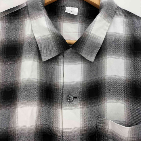 FRONT 11201 Open Collar Shirt/ Classic Ombre Check Rayon Gabardine オンブレチェック オープンカラーシャツ メンズ JPN:L