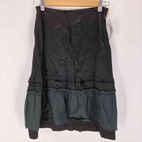 トリココムデギャルソン tricot COMME des GARCONS 異素材切替 レーヨン サテン スカート レディース M