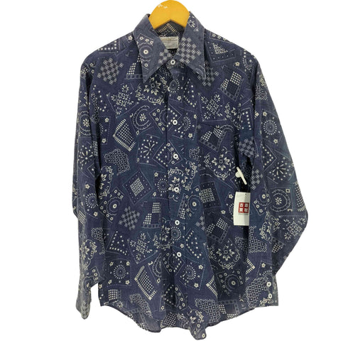 キャリアクラブ CAREER CLUB 70S~ USA製 襟芯 バンダナ柄 L/S シャツ メンズ JPN:L