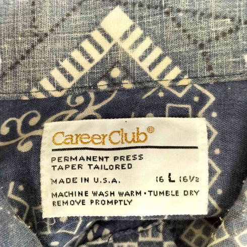 キャリアクラブ CAREER CLUB 70S~ USA製 襟芯 バンダナ柄 L/S シャツ メンズ JPN:L
