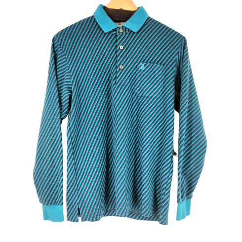 ランバン スポール LANVIN SPORT レジメンタルストライプ L/S ポロシャツ メンズ US:38