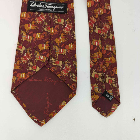 サルヴァトーレフェラガモ Salvatore Ferragamo 馬柄 シルクネクタイ メンズ