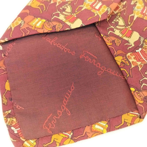 サルヴァトーレフェラガモ Salvatore Ferragamo 馬柄 シルクネクタイ メンズ