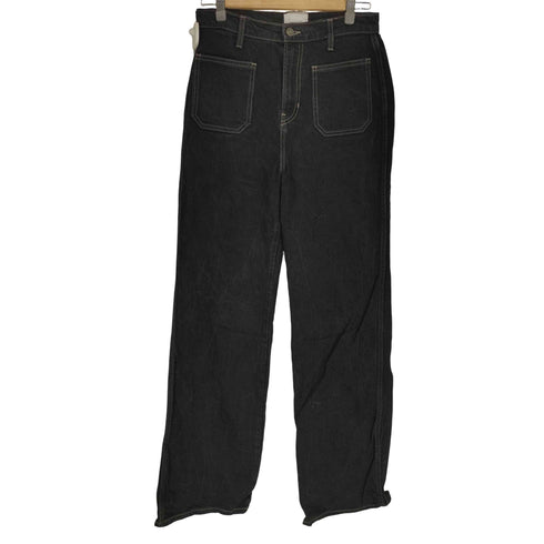 リフォーメーション REFORMATION ブラックデニム フレア ワイド デニムパンツ レディース 28 LONG