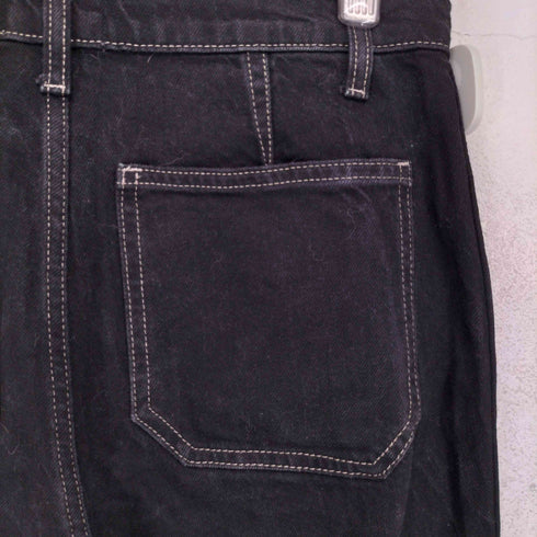 リフォーメーション REFORMATION ブラックデニム フレア ワイド デニムパンツ レディース 28 LONG