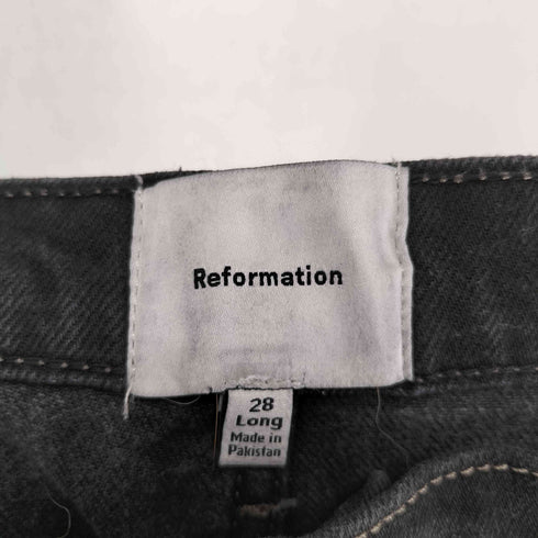リフォーメーション REFORMATION ブラックデニム フレア ワイド デニムパンツ レディース 28 LONG