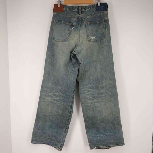 シュガーヒル SUGARHILL DAMAGED MODERN DENIM PANTS WIDE CUT #FADED INDIGO ダメージ加工デニムパンツ ジーンズ メンズ US:34-35