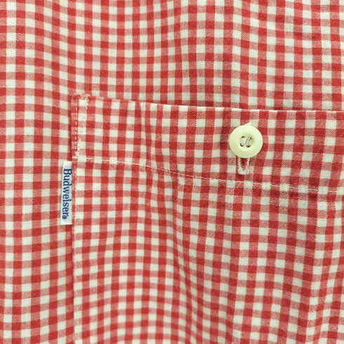 バドワイザー Budweiser ダブルポケット ギンガムチェック 長袖 シャツ メンズ JPN:L