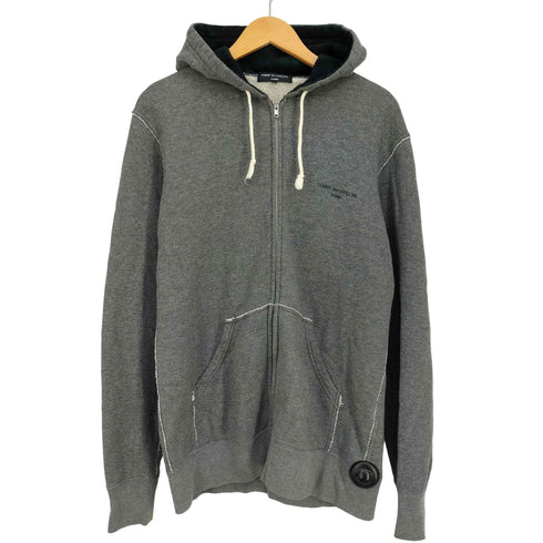 コムデギャルソンオム COMME des GARCONS HOMME 07AW フード裏地チェック柄 スウェットジップパーカー メンズ JPN:S