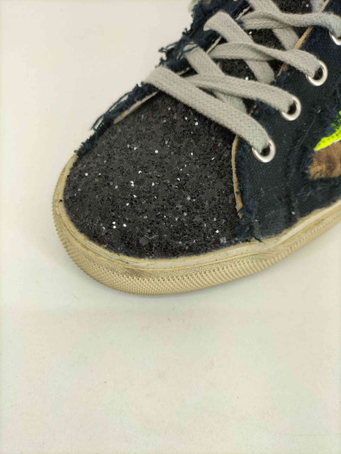 ゴールデングース GOLDEN GOOSE SUPER-STAR グリッター ダメージ加工 レオパードプリント ローカットスニーカー メンズ EUR:41