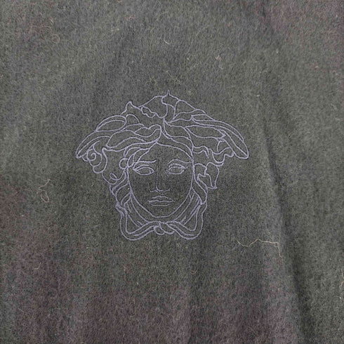 ヴェルサーチ VERSACE イタリア製 ロゴ刺繍 ウール マフラー メンズ ONE SIZE