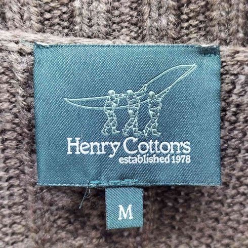 ヘンリーコットンズ Henry Cottons スタンドカラー ケーブルニットカーディガン メンズ M