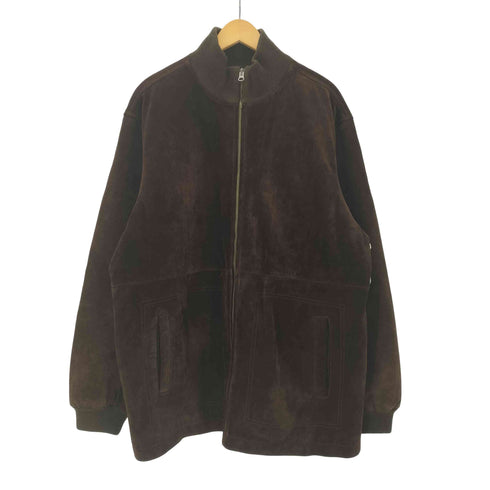 オールドネイビー OLD NAVY 90-00S OLD genuine leather 本革 リアル レザー スエード ジャケット カバーオール ビックサイズ メンズ import:L