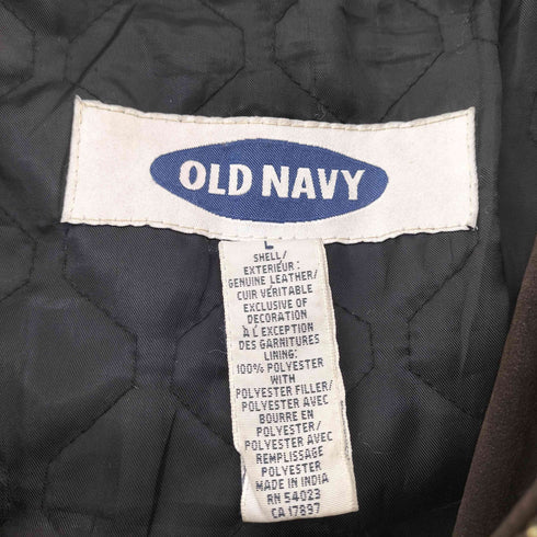 オールドネイビー OLD NAVY 90-00S OLD genuine leather 本革 リアル レザー スエード ジャケット カバーオール ビックサイズ メンズ import:L