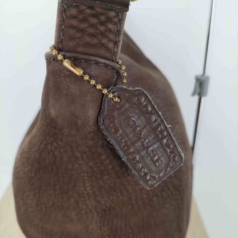 コーチ COACH 90S OLD Vintage genuine leather USA製 ヴィンテージ 本革 シボ レザー ヌバック バケツ ショルダー バック レディース