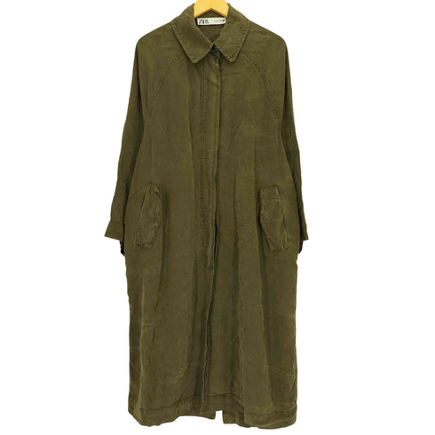 ザラ ZARA ユーズドリヨセル トレンチコート レディース import:M