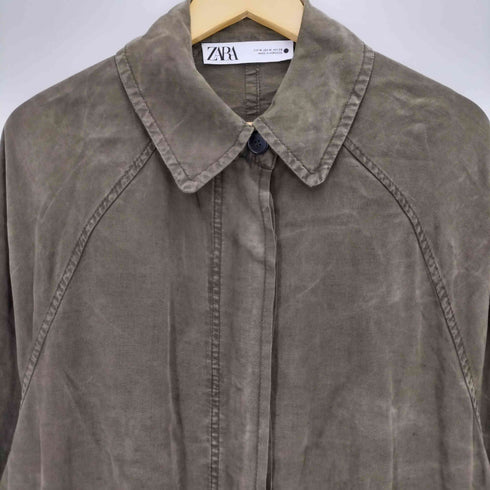 ザラ ZARA ユーズドリヨセル トレンチコート レディース import:M