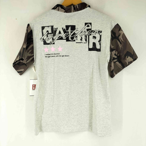 HOME BABY レタリングプリント カモフラ切替 ショートスリーブ ポロシャツ メンズ JPN:2